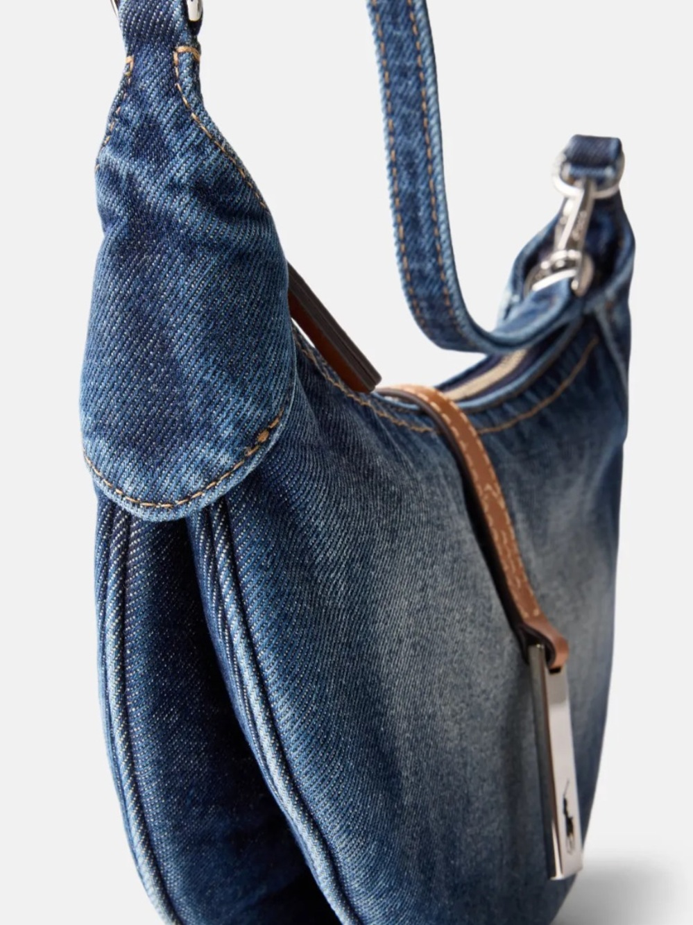 Ralph Lauren Polo ID Denim Mini Shoulder Bag - Picture 3 of 5